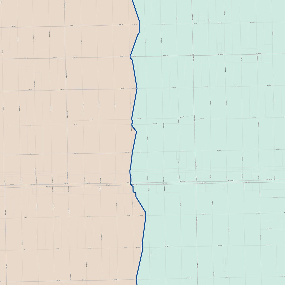 Color Cast Zip Code Style Wall Map of Berwyn, IL