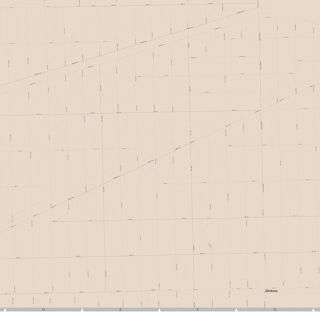 Color Cast Zip Code Style Wall Map of Berwyn, IL