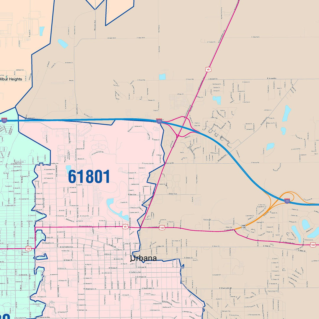 Color Cast Zip Code Style Wall Map of Cicero, IL