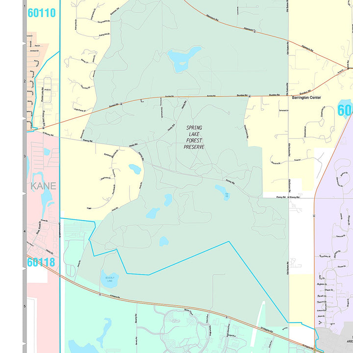 Premium Style Wall Map of Hoffman Estates, IL