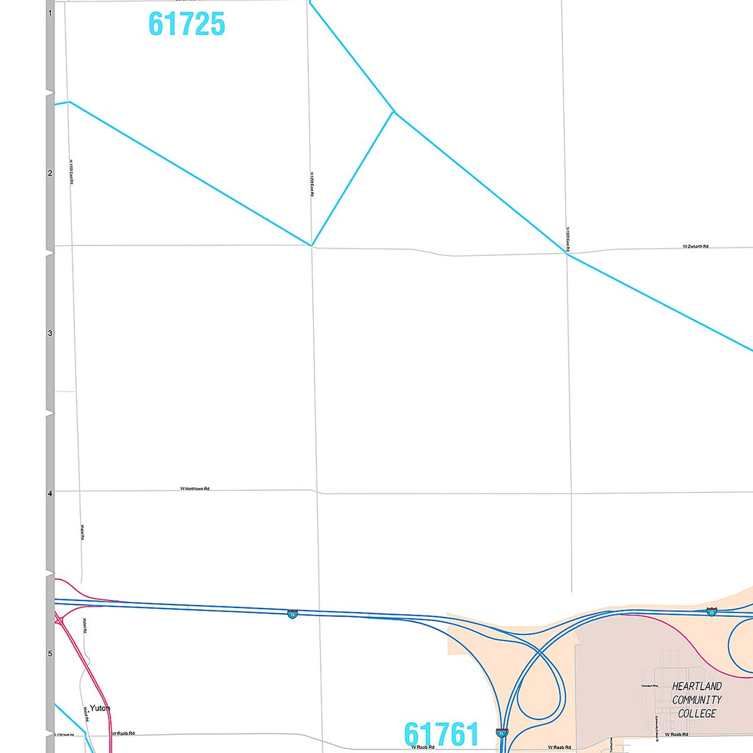 Premium Style Wall Map of Normal, IL