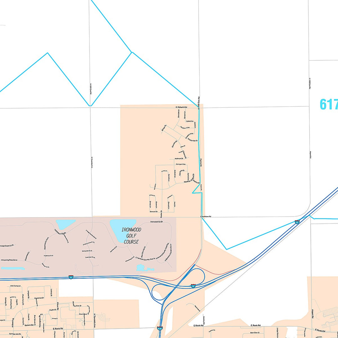 Premium Style Wall Map of Normal, IL