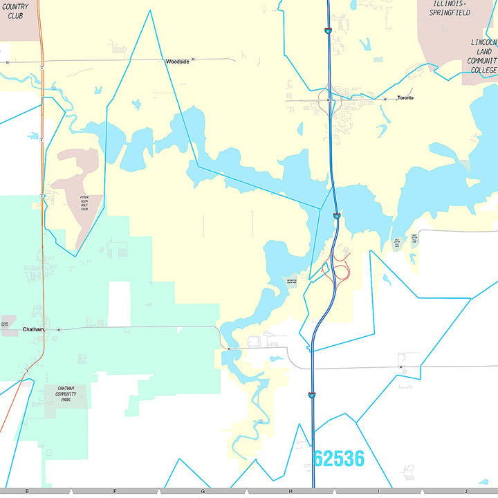 Premium Style Wall Map of Springfield, IL