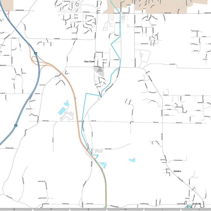 Premium Style Wall Map of Bloomington, IN