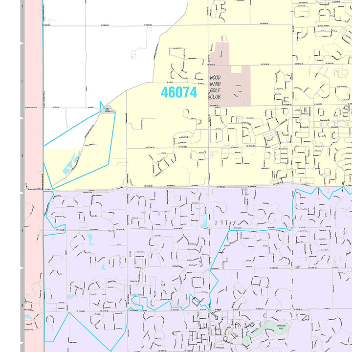 Premium Style Wall Map of Carmel, IN