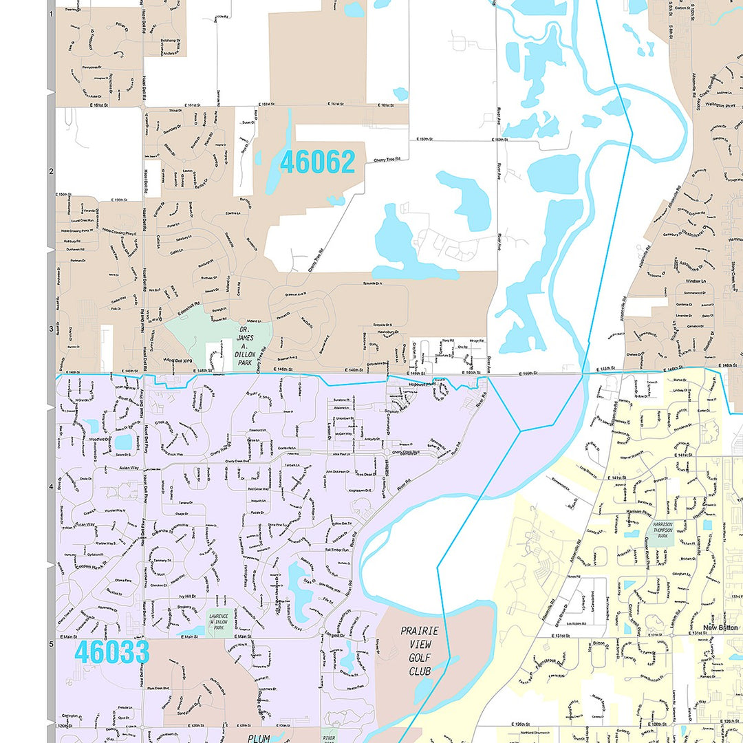 Premium Style Wall Map of Fishers, IN