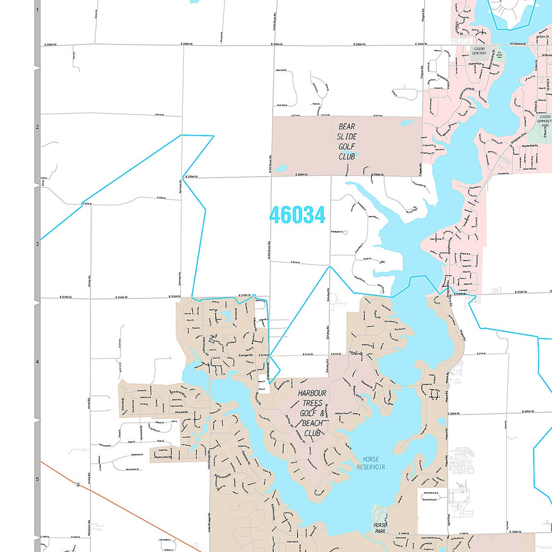 Premium Style Wall Map of Noblesville, IN