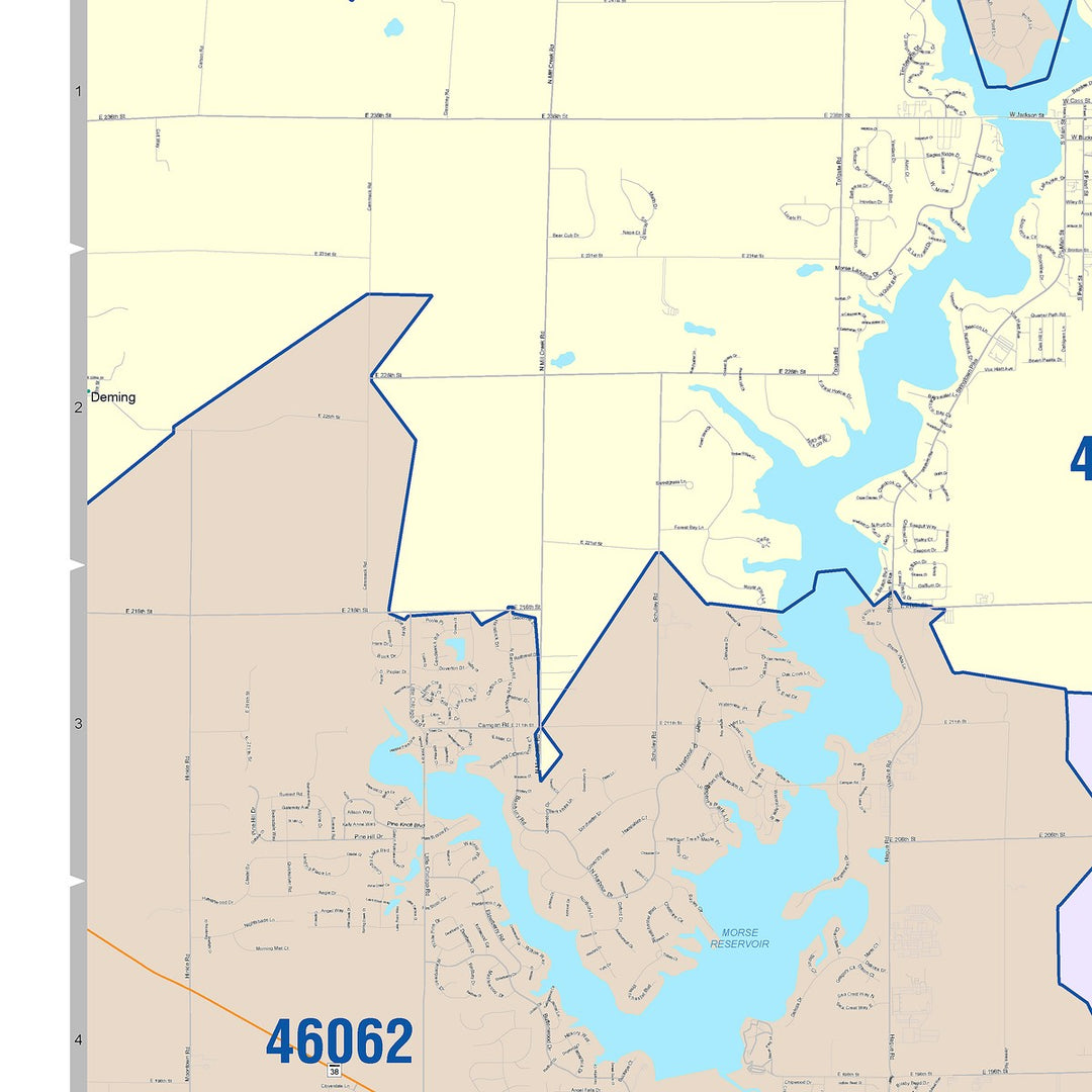 Color Cast Wall Map of Noblesville, IN