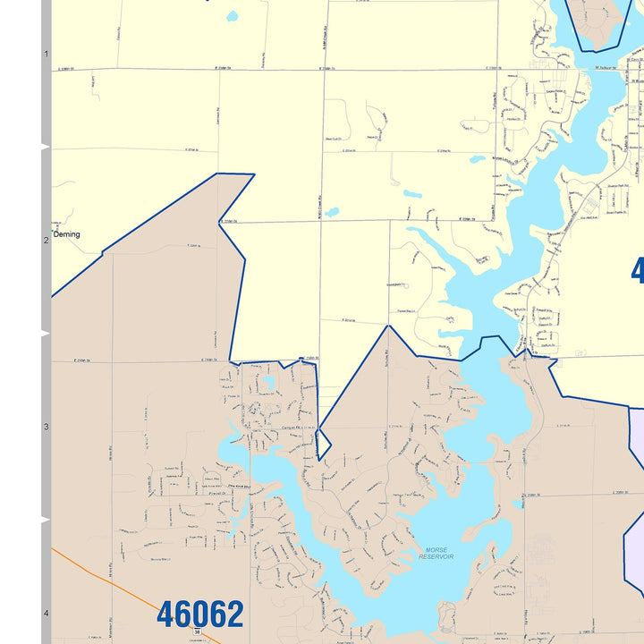 Color Cast Wall Map of Noblesville, IN