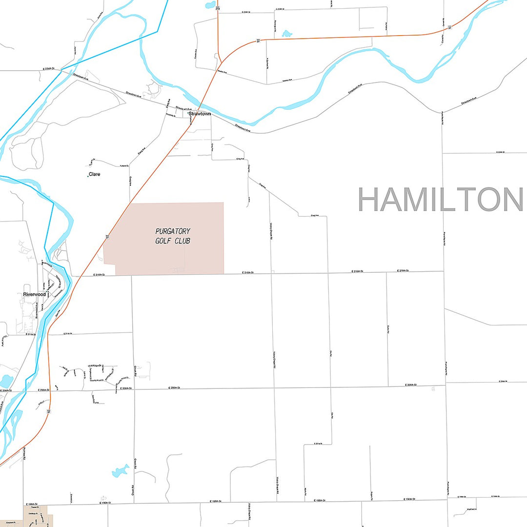 Premium Style Wall Map of Noblesville, IN