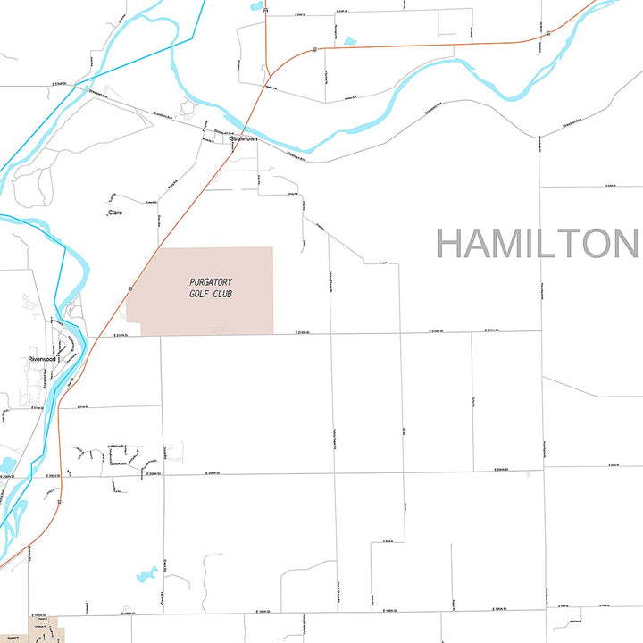 Premium Style Wall Map of Noblesville, IN