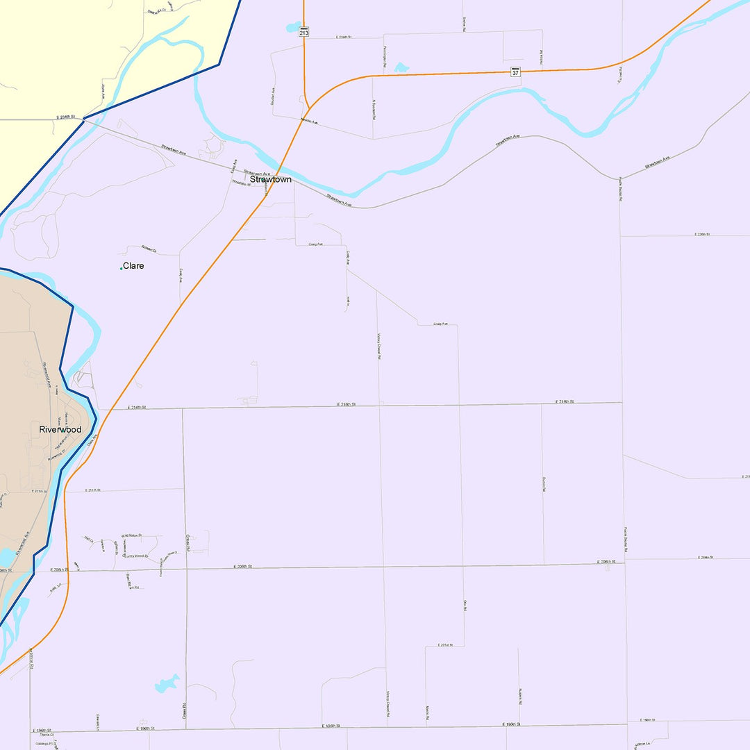 Color Cast Wall Map of Noblesville, IN