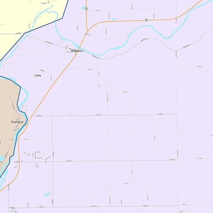 Color Cast Wall Map of Noblesville, IN