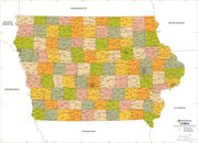 Iowa Zip Code Map with Counties