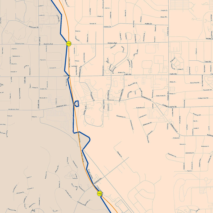 Color Cast Zip Code Style Wall Map of Manhattan, KS