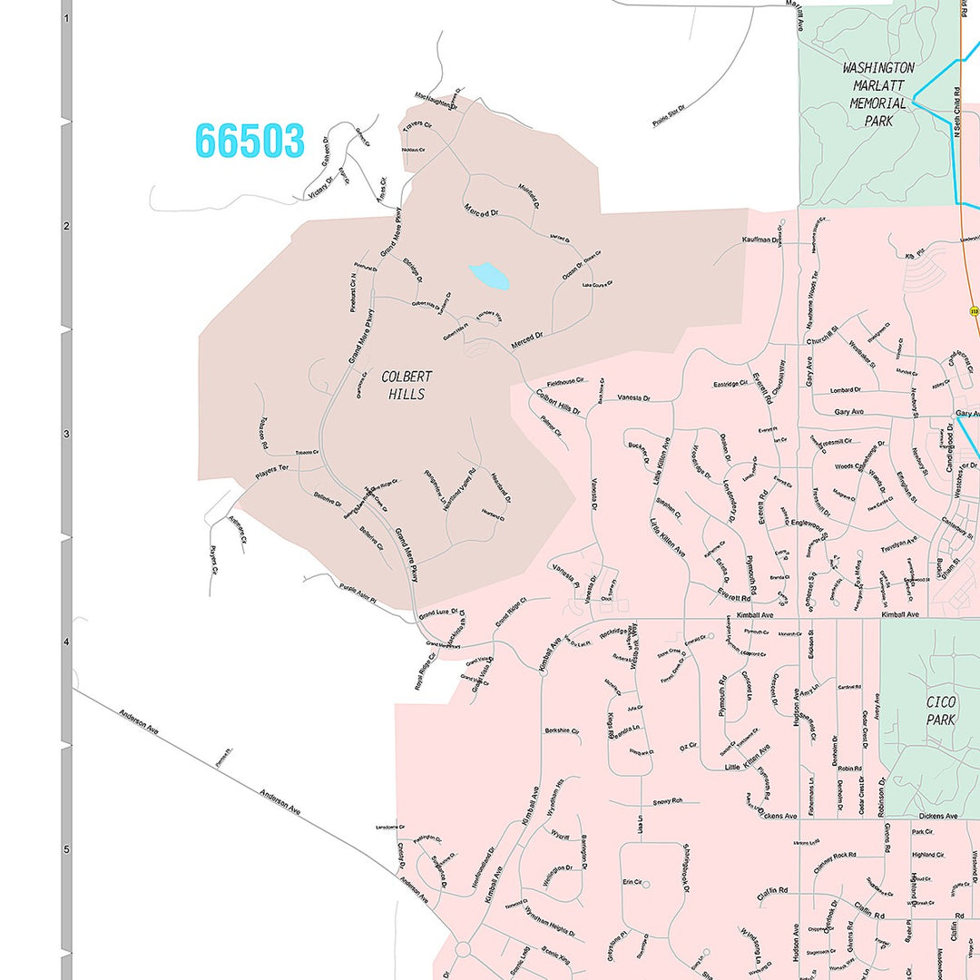 Premium Style Wall Map of Manhattan, KS