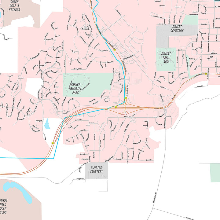 Premium Style Wall Map of Manhattan, KS