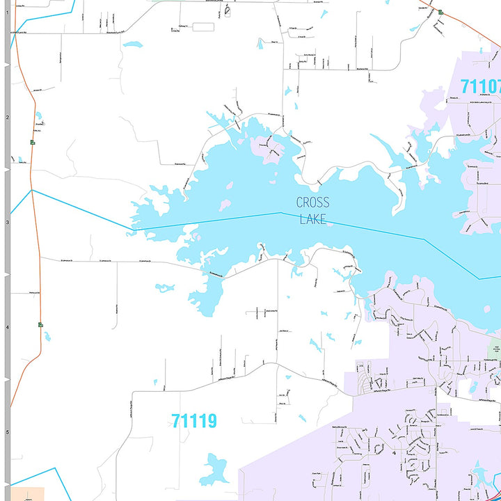 Premium Style Wall Map of Shreveport, LA