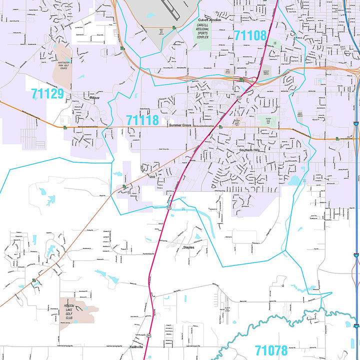 Premium Style Wall Map of Shreveport, LA