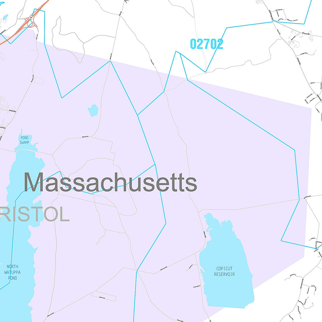 Premium Style Wall Map of Fall River, MA