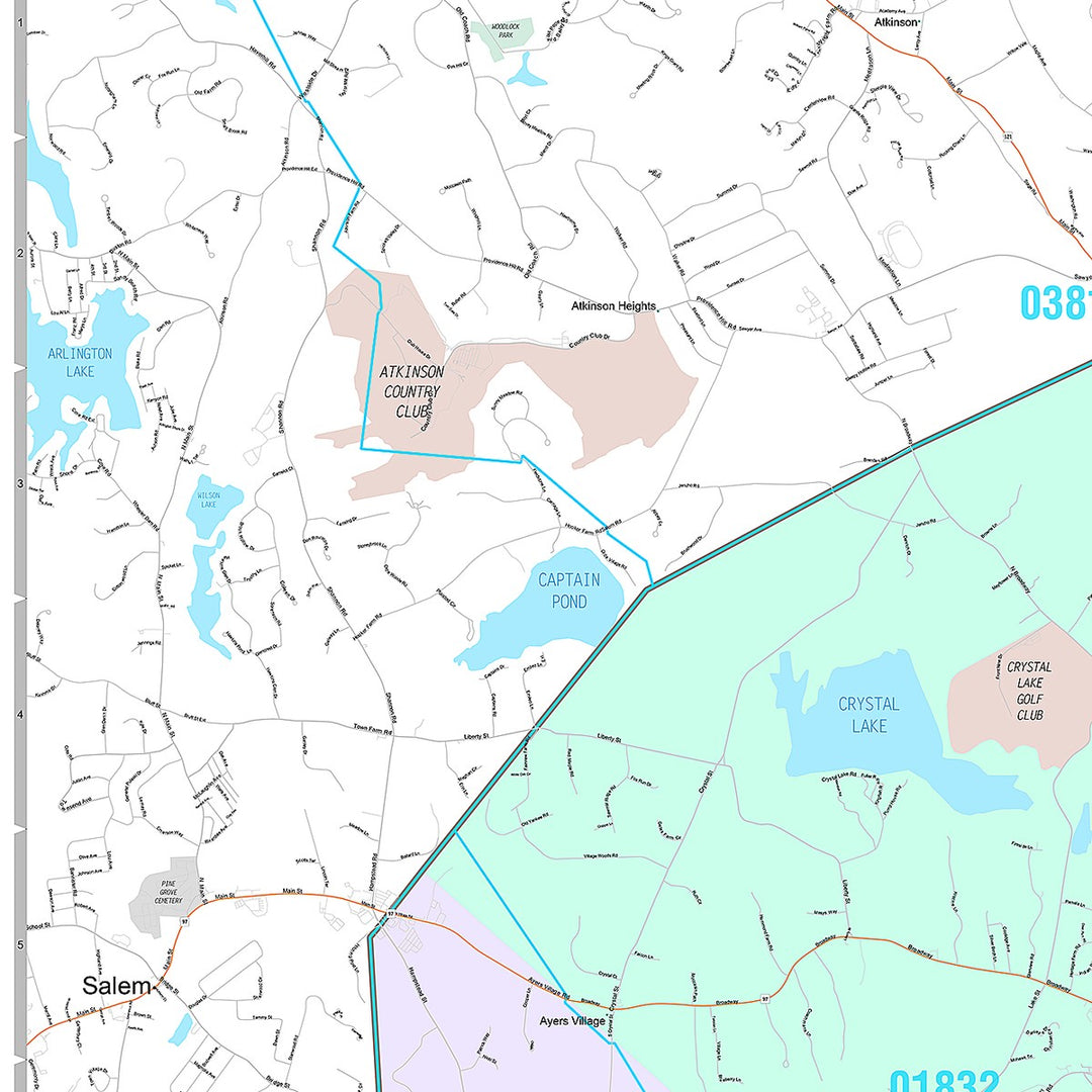 Premium Style Wall Map of Haverhill, MA