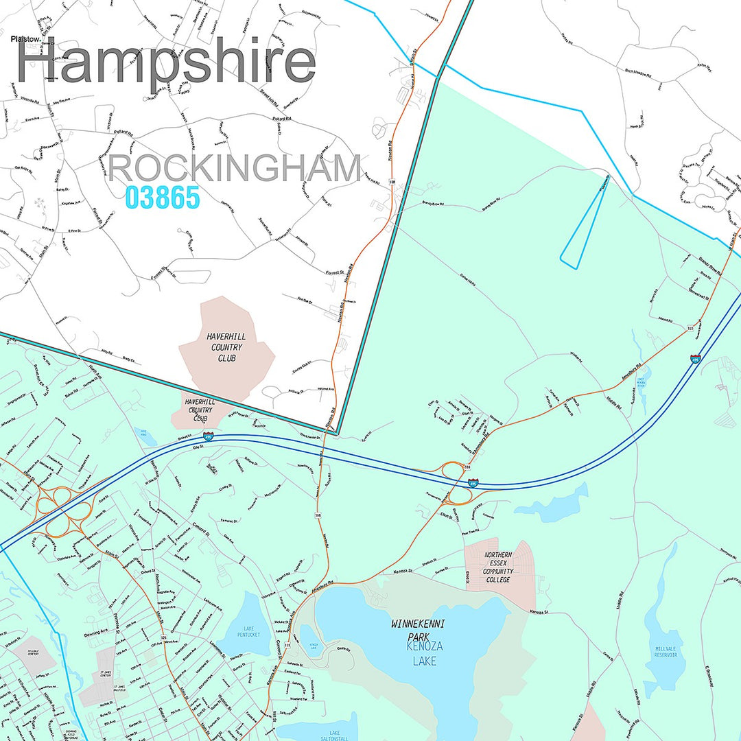Premium Style Wall Map of Haverhill, MA