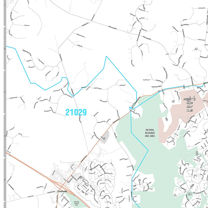 Premium Style Wall Map of Columbia, MD