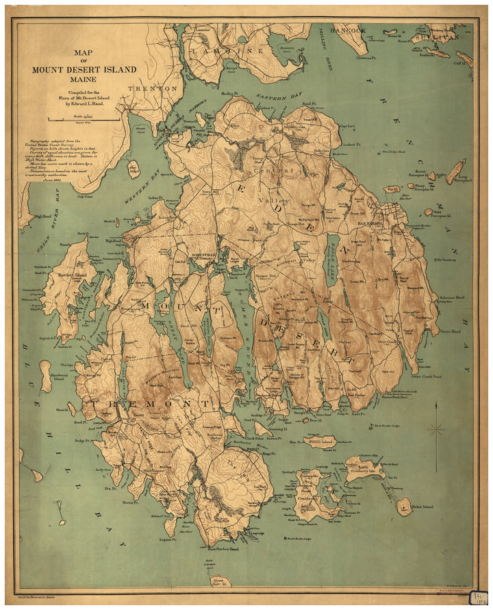 Map of Mt. Desert Island, 1893
