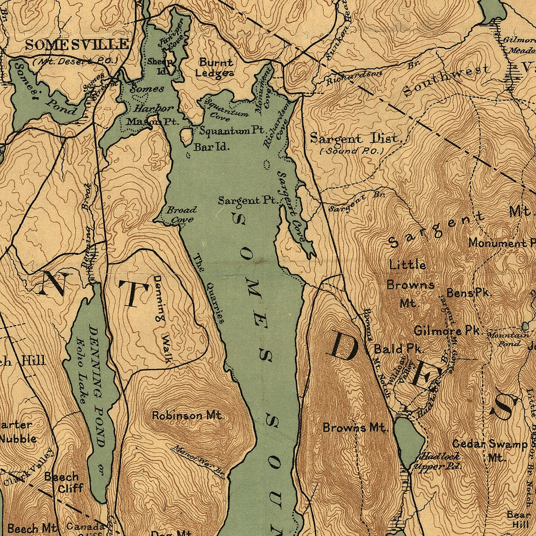 Map of Mt. Desert Island, 1893