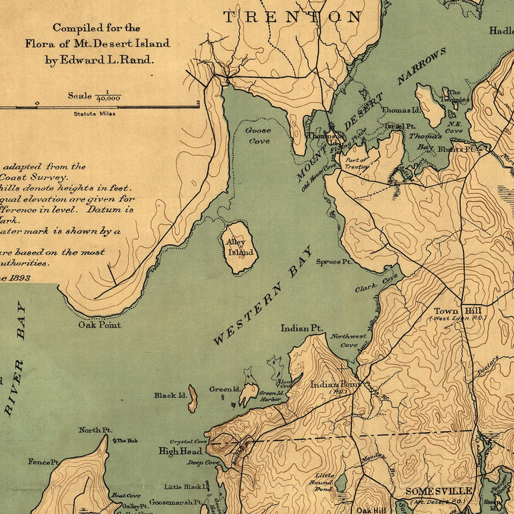 Map of Mt. Desert Island, 1893