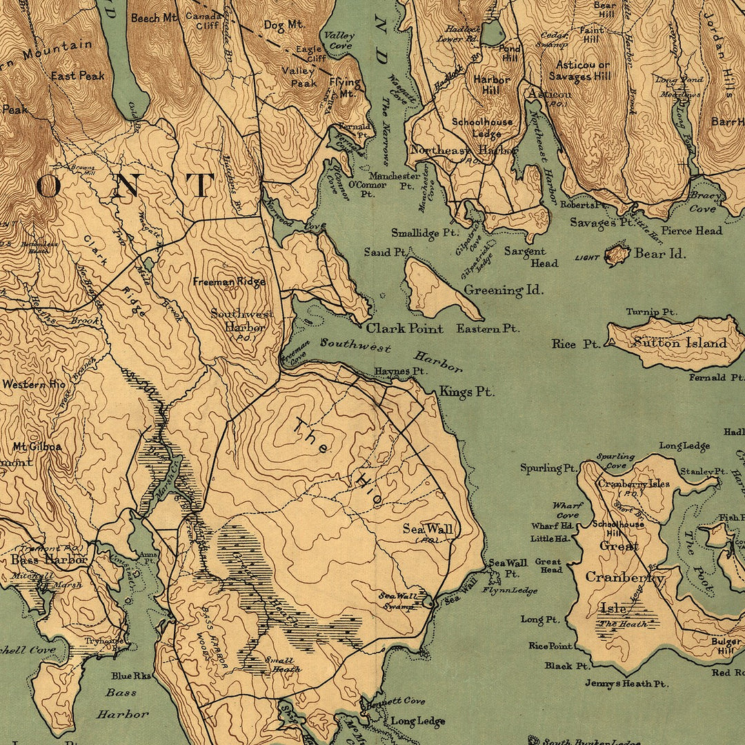 Map of Mt. Desert Island, 1893