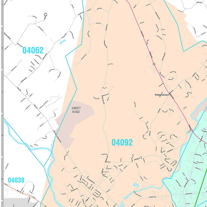 Premium Style Wall Map of Portland, ME