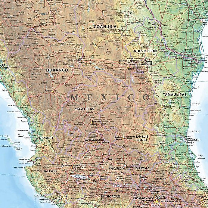 Wall Map of Mexico by Map Sherpa