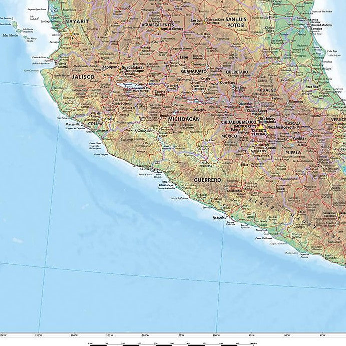 Wall Map of Mexico by Map Sherpa
