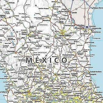 Mexico Political Wall Map