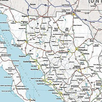 Mexico Political Wall Map