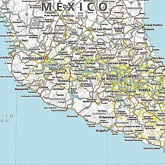 Mexico Political Wall Map
