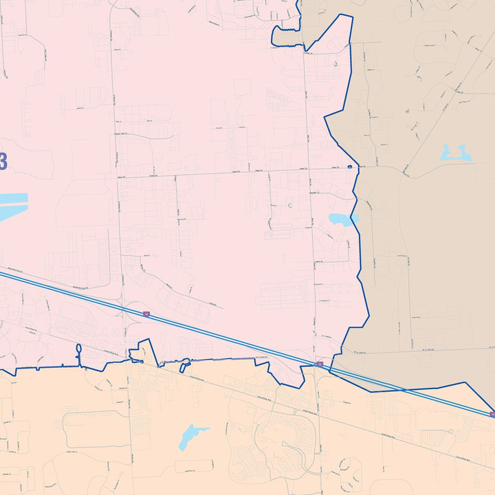 Color Cast Zip Code Style Wall Map of Novi, MI