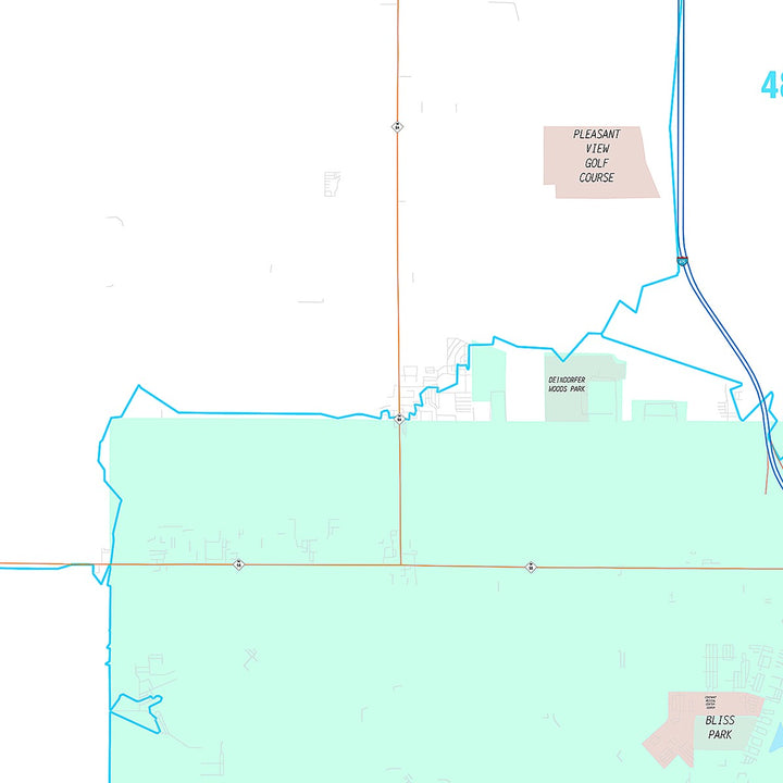 Premium Style Wall Map of Saginaw, MI