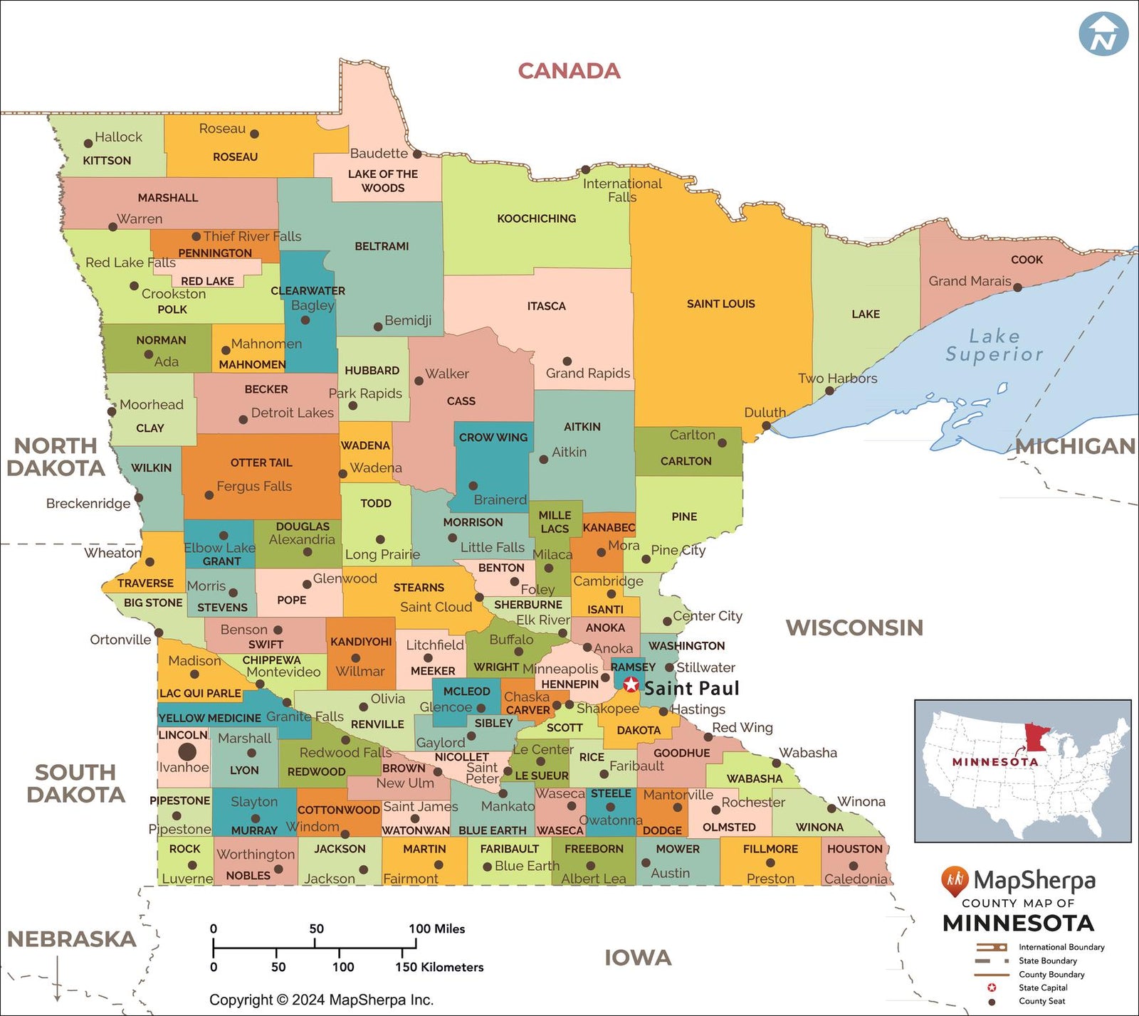 Minnesota County Map