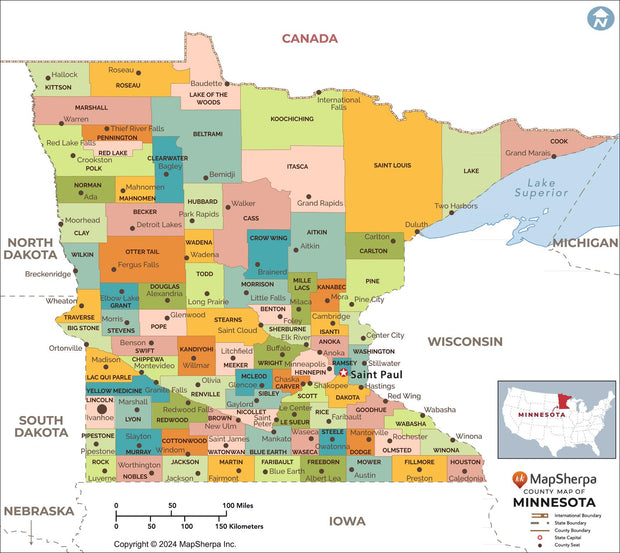 Minnesota County Map