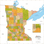 Minnesota Zip Code Map with Counties