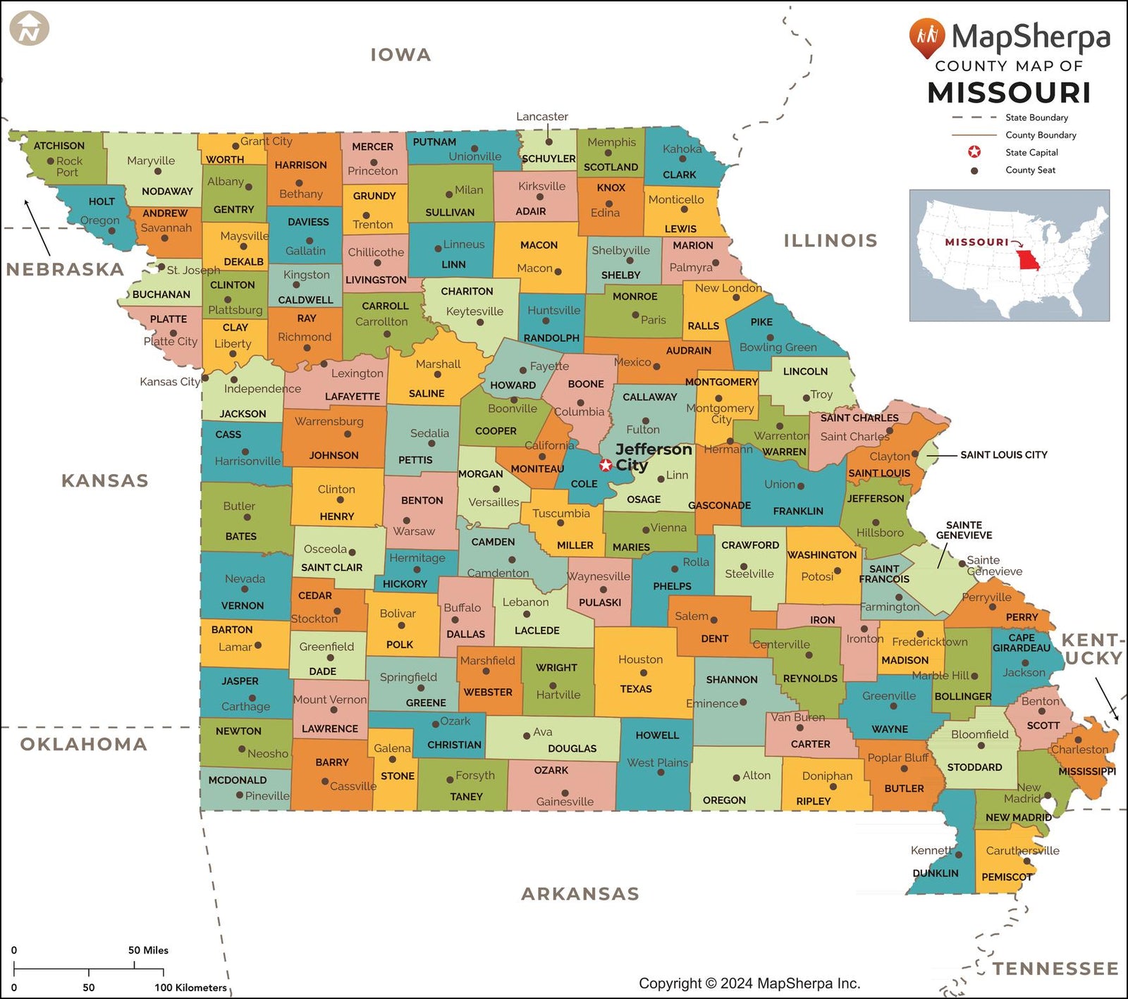 Missouri Counties Map