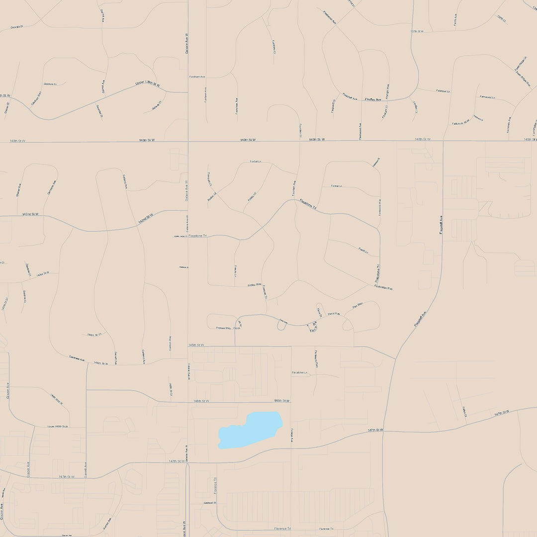 Color Cast Zip Code Style Wall Map of Apple Valley, MN