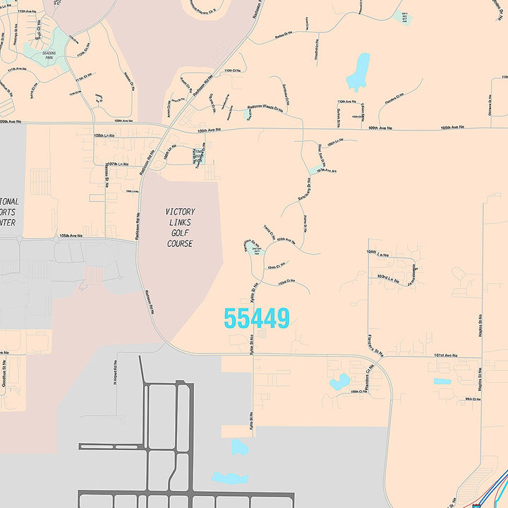 Premium Style Wall Map of Blaine, MN