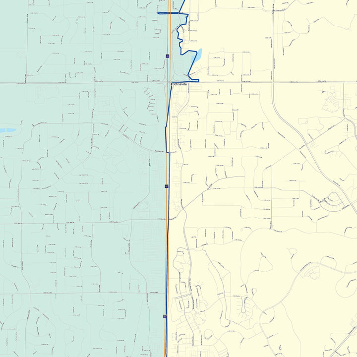 Color Cast Zip Code Style Wall Map of Blaine, MN