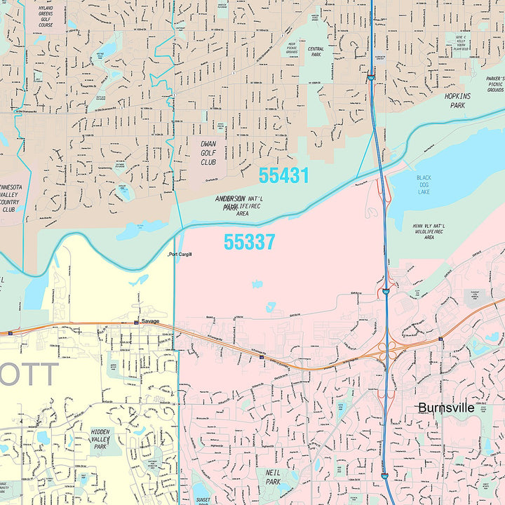 Premium Style Wall Map of Bloomington, MN