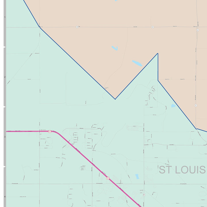 Color Cast Zip Code Style Wall Map of Duluth, MN