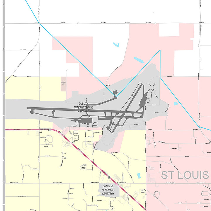 Premium Style Wall Map of Duluth, MN