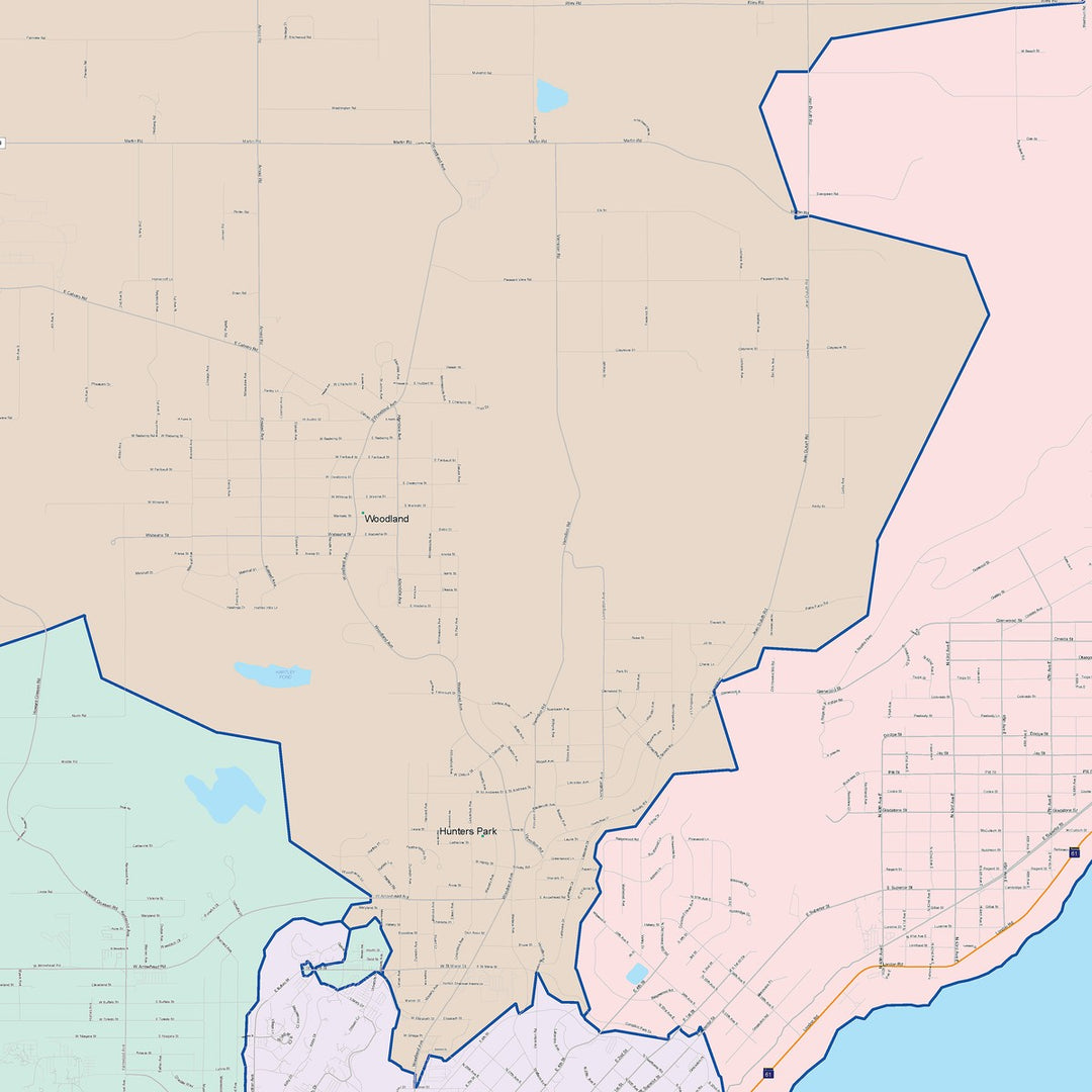 Color Cast Zip Code Style Wall Map of Duluth, MN